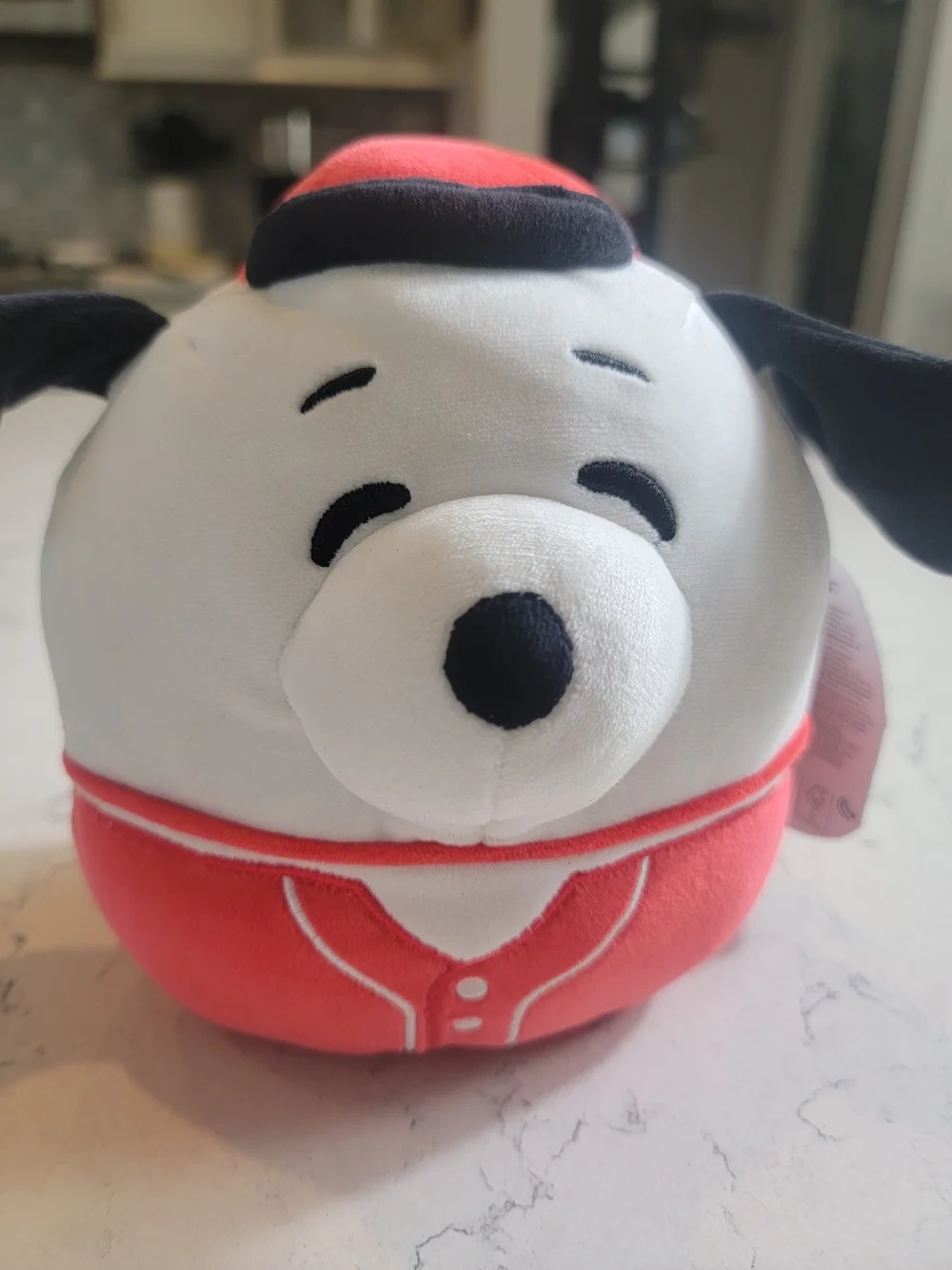 Squishmallows Snoopy Plush 8” Red Baseball Jersey Peanuts NWT